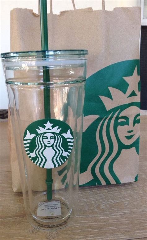 starbucks double walled glass mug.